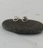 Recycled Sterling Silver Wire Circle Stud Earrings - Image 1