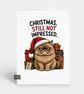 Funny Christmas Card For Him Or Her - Not Impressed Cat