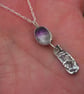 Textured Silver and Fluorite  Necklace - Image 8