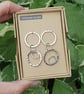Dangle-Drop Hammered Circle & Oval Earrings (Sterling Silver) (A) (OOAK) - Image 1