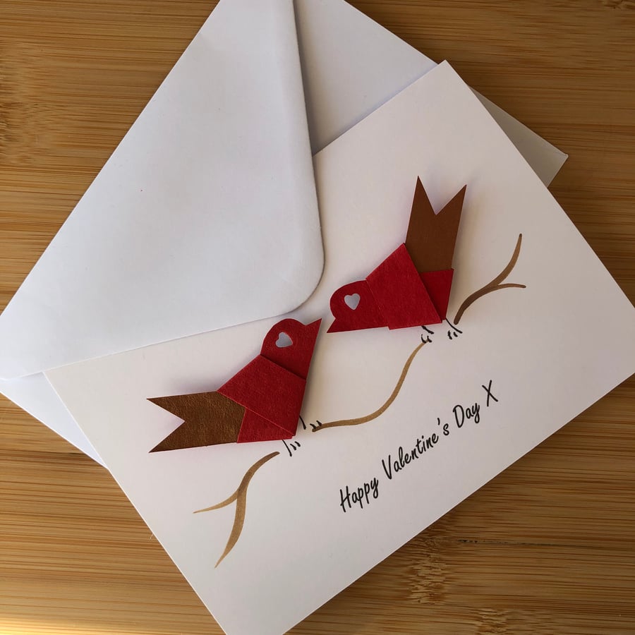 Love Birds Valentine's card, Handmade