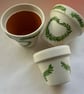 Customisable Hand Painted Plant Pot - Ivory Base With Decorative Foliage - Image 6