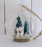 Glass Bauble Christmas Decoration with Cottage Scene - Image 5