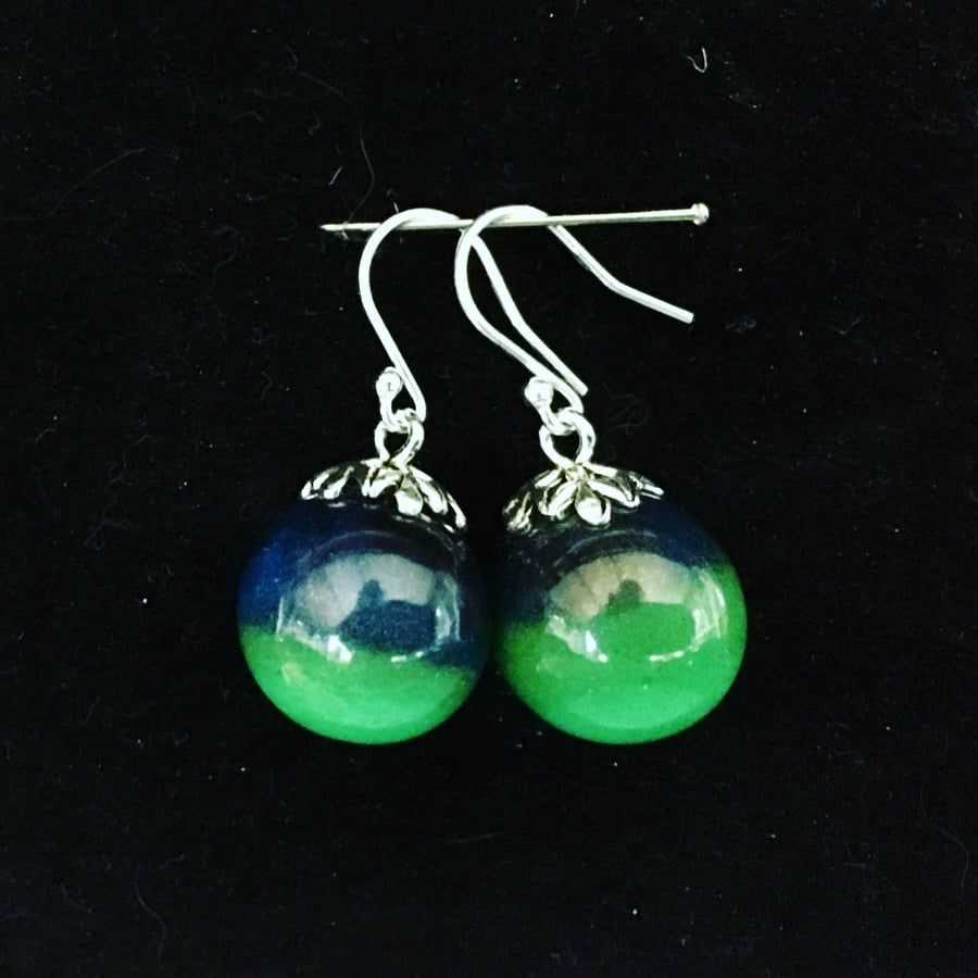 Aurora inspired sphere earrings.