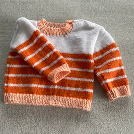 White, orange and peach striped baby jumper