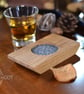 Mini British oak coaster & 1 Old Fashioned glass