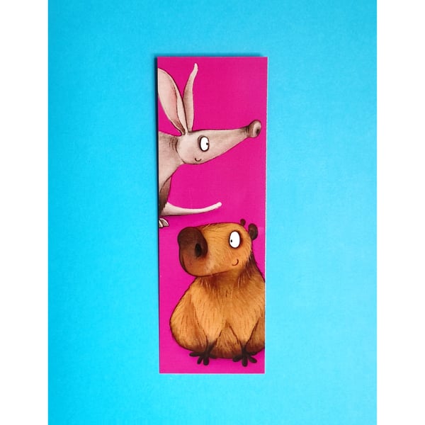 Aardvark and capybara bookmark 