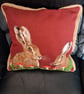 Needle Felted Hare & Mushroom Cushion  Pillow  Handmade Woodland Forest Decor - Image 6