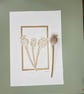 Papaver - Poppy seed head Lino print Gold