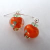 orange lampwork earrings