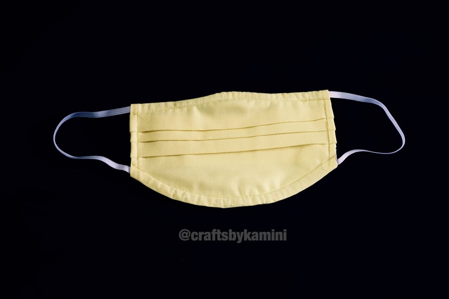Yellow washable face covering with nose wire and filter pocket(postage included)