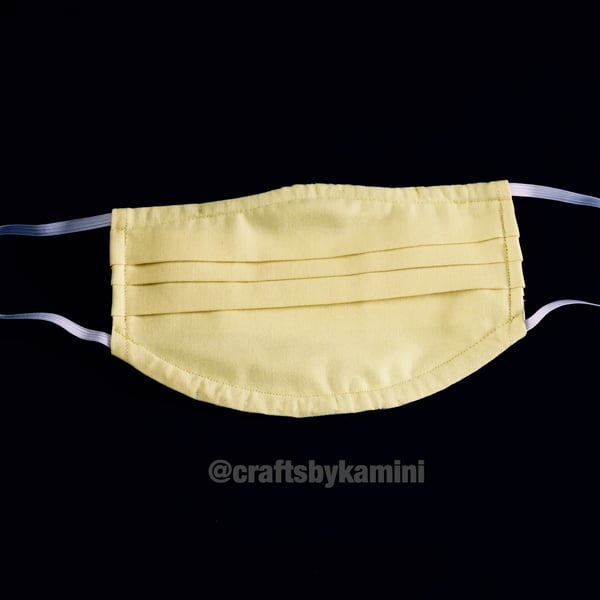 Yellow washable face covering with nose wire and filter pocket(postage included)