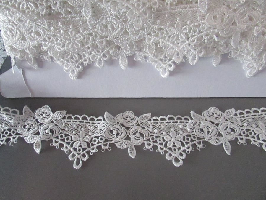 White Venise Guipure Lace sold by the metre