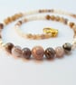 Striped Agate, Glass Pearl & Shell Necklace, Birthday Present, Anniversary gift - Image 6