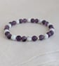 Crown chakra stretch gemstone bracelet with amethyst, lepidolite and howlite  - Image 6