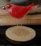 Artist made Fused Glass Little Bird.