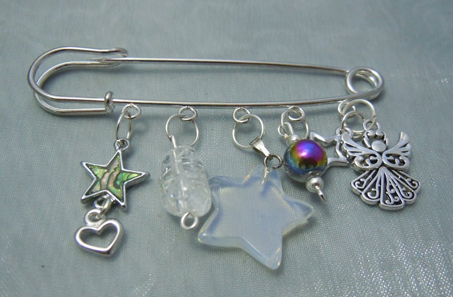 Silver plate kilt pin brooch