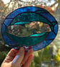 Stained Glass Dolphin Oval Suncatcher