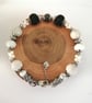 Monochrome bracelet, black and white beads, moonstone, agate coral beads - Image 7