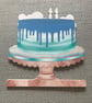 Blue birthday cake shaped card - Image 2
