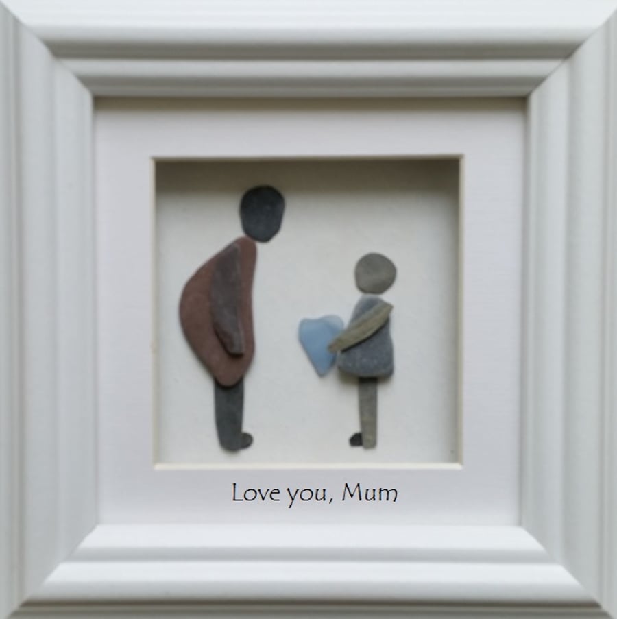 Mothers, Pebble Art, Personalised Pebble Picture, gifts for mums, Cornish 
