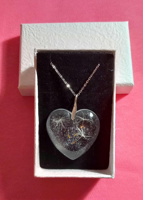 Dandelion seed necklace,Boxed Sterling silver Make wish necklace,Dandelion wish