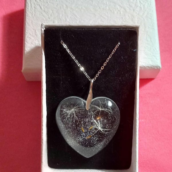 Dandelion seed necklace,Boxed Sterling silver Make wish necklace,Dandelion wish