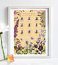 'British Bees and Pollinator Friendly Plants' Illustration Print A4 Unframed  - Image 2