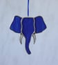 Stained Glass Blue & White Elephant Head Suncatcher - Image 3