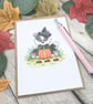 Halloween Badger Card - Halloween Card - Birthday Card