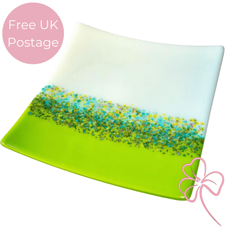 Springtime Fused Glass Decorative Platter 