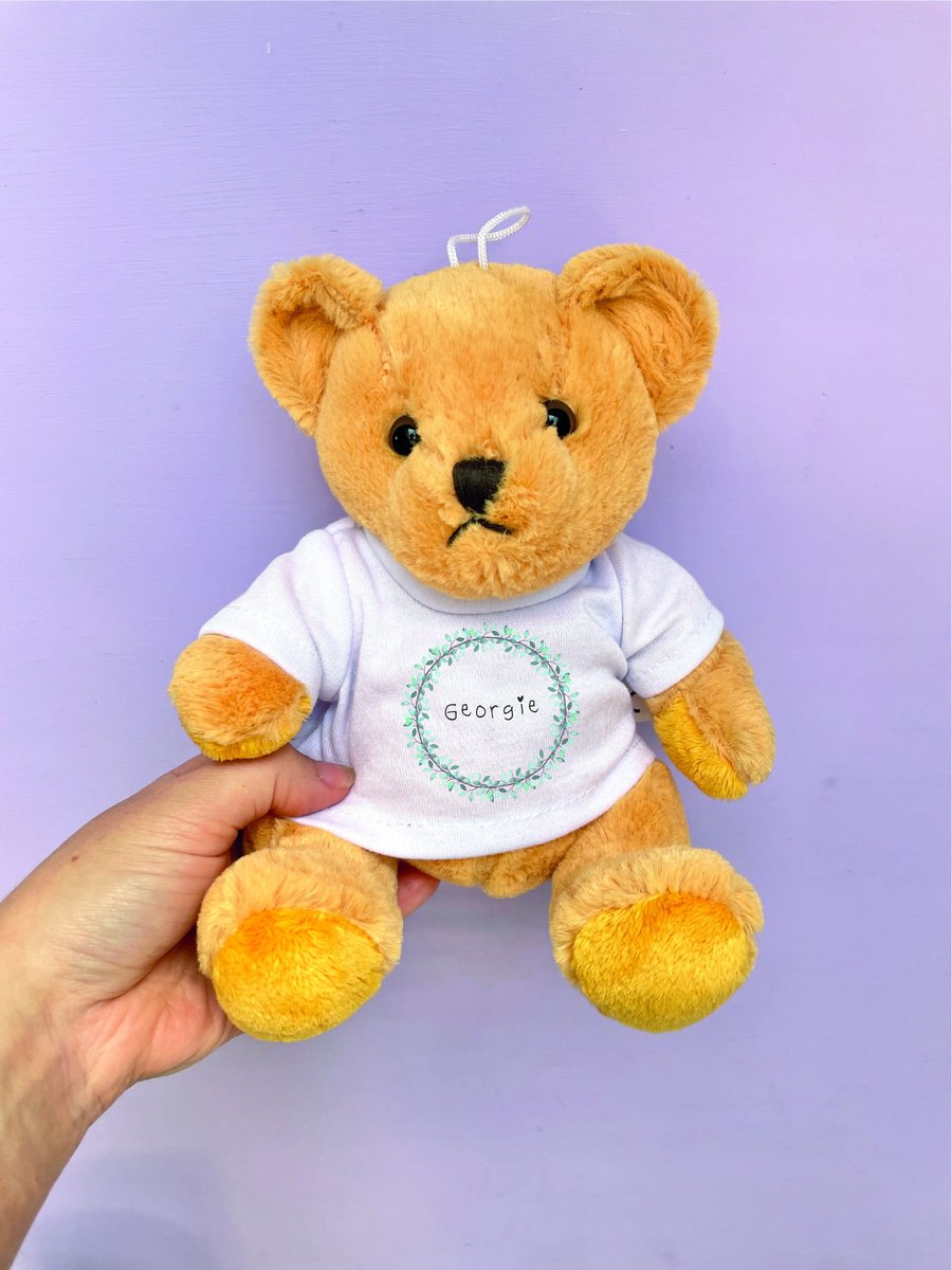 Custom Teddy Bear, Personalised Teddy Bear, Print Personal Message, 1st Birthday