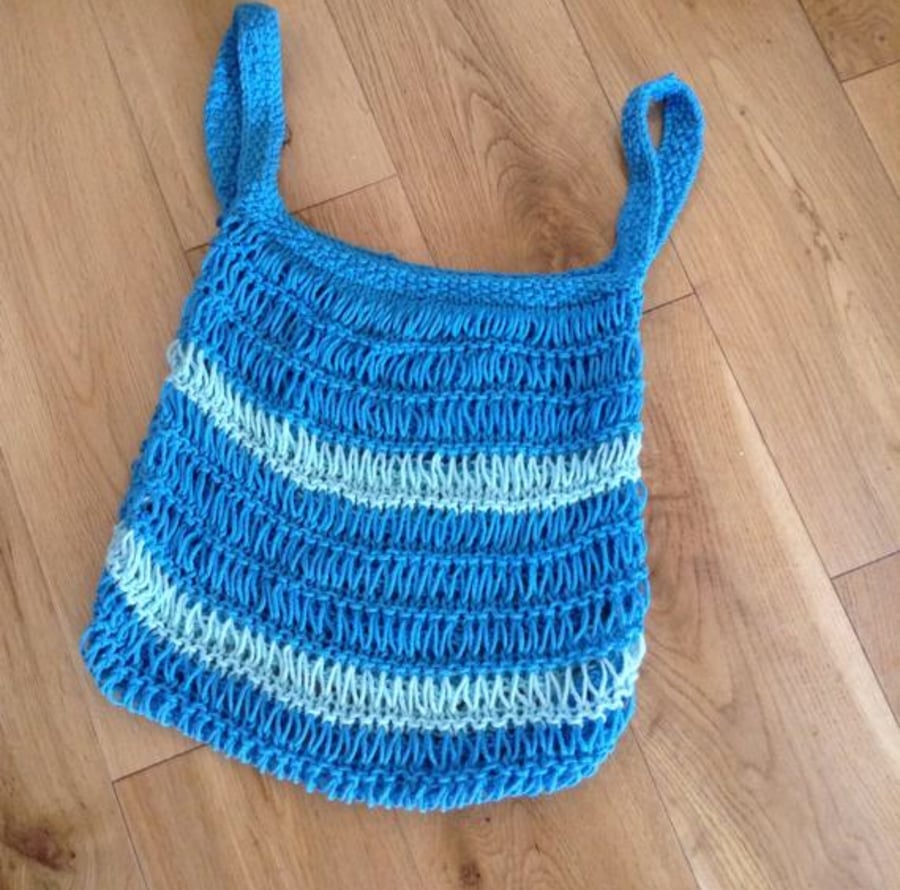 Hand knit 100% Cotton Market Shopping Bag 