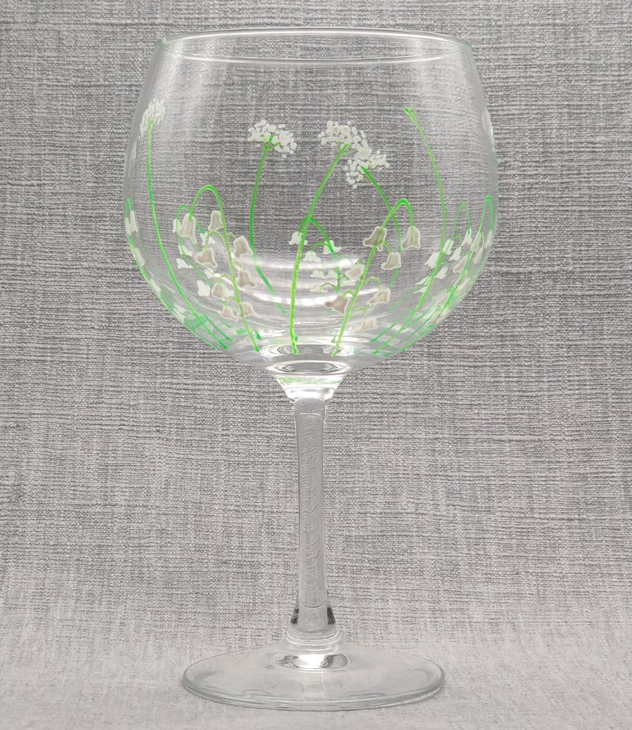 Hand-painted Lily of the Valley Large Gin Glass