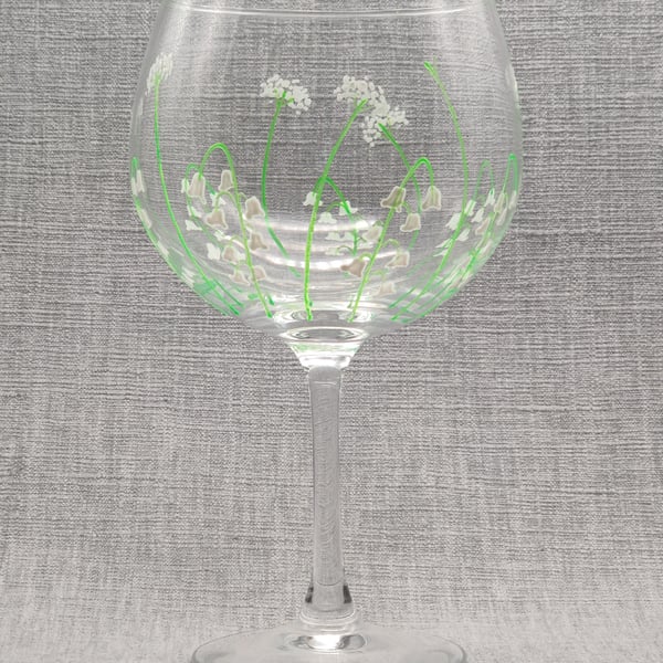 Hand-painted Lily of the Valley Large Gin Glass