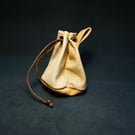 Handmade Goat Leather Coin Pouch – Drawstring Leather Purse