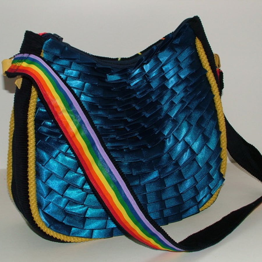 MULTI COLOURED RIBBON PENCIL BAG