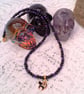 Black and Purple Beaded Halloween Necklaces with Black Cat Charms, Halloween - Image 4