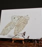 Barn Owl Watercolour Print A4 - Image 1