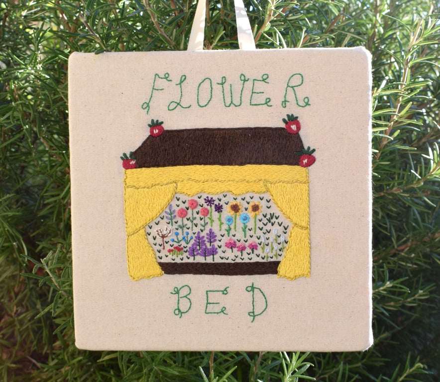 "Flower Bed" embroidered picture.