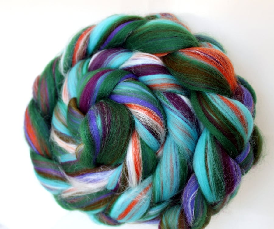 Tropical Punch - Merino and Silk Combed Top 100g Spinning Felting