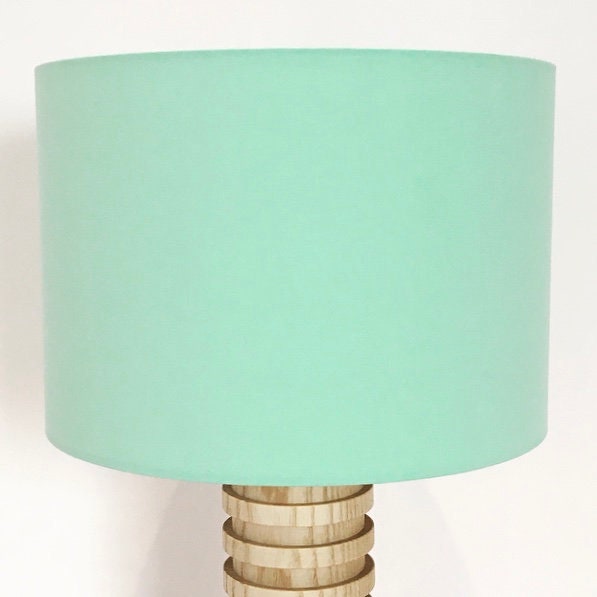 Handmade plain mint green drum lampshade