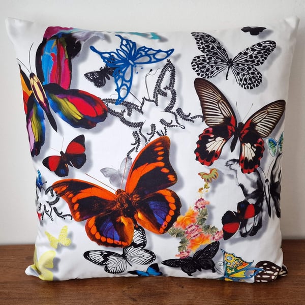 Handmade Christian Lacroix "Butterfly Parade" cushion cover 