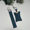 GIFT SET: Lavender Filled Key Ring & Wristlet Fob, Blue and Green Tartan, Gifts 