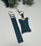 GIFT SET: Lavender Filled Key Ring & Wristlet Fob, Blue and Green Tartan, Gifts 