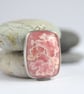 Rhodochrosite and silver pendant