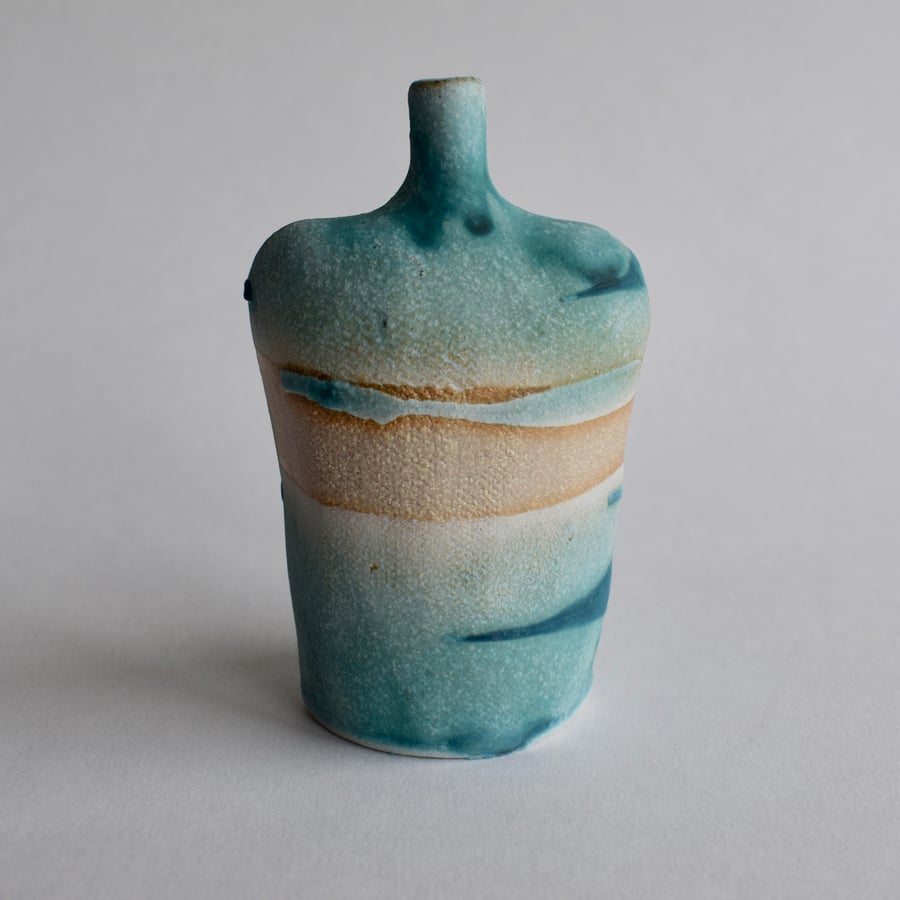 Seascape Bottle in Stoneware Ceramic