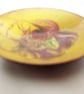 enamelled bowl - scrolled brown on yellow - Image 2
