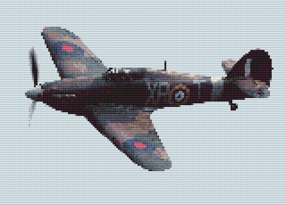 Hurricane XR-T (plane) cross stitch kit background not stitched