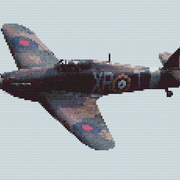 Hurricane XR-T (plane) cross stitch kit background not stitched